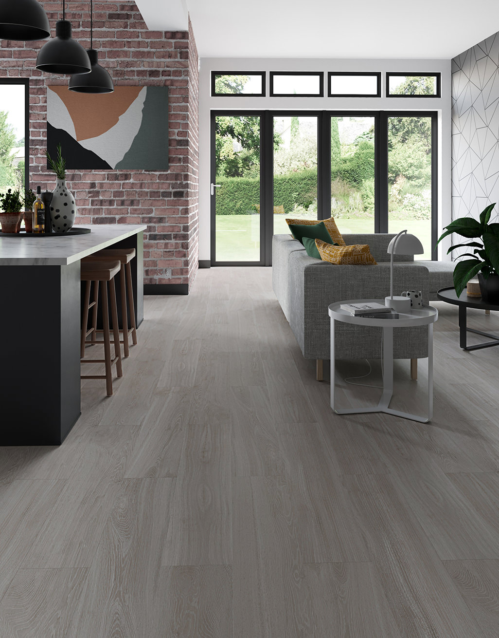 Tile - Brown Oak Wood Effect 9mm Matt Porcelain Floor Plank Tile - 20x120x9mm