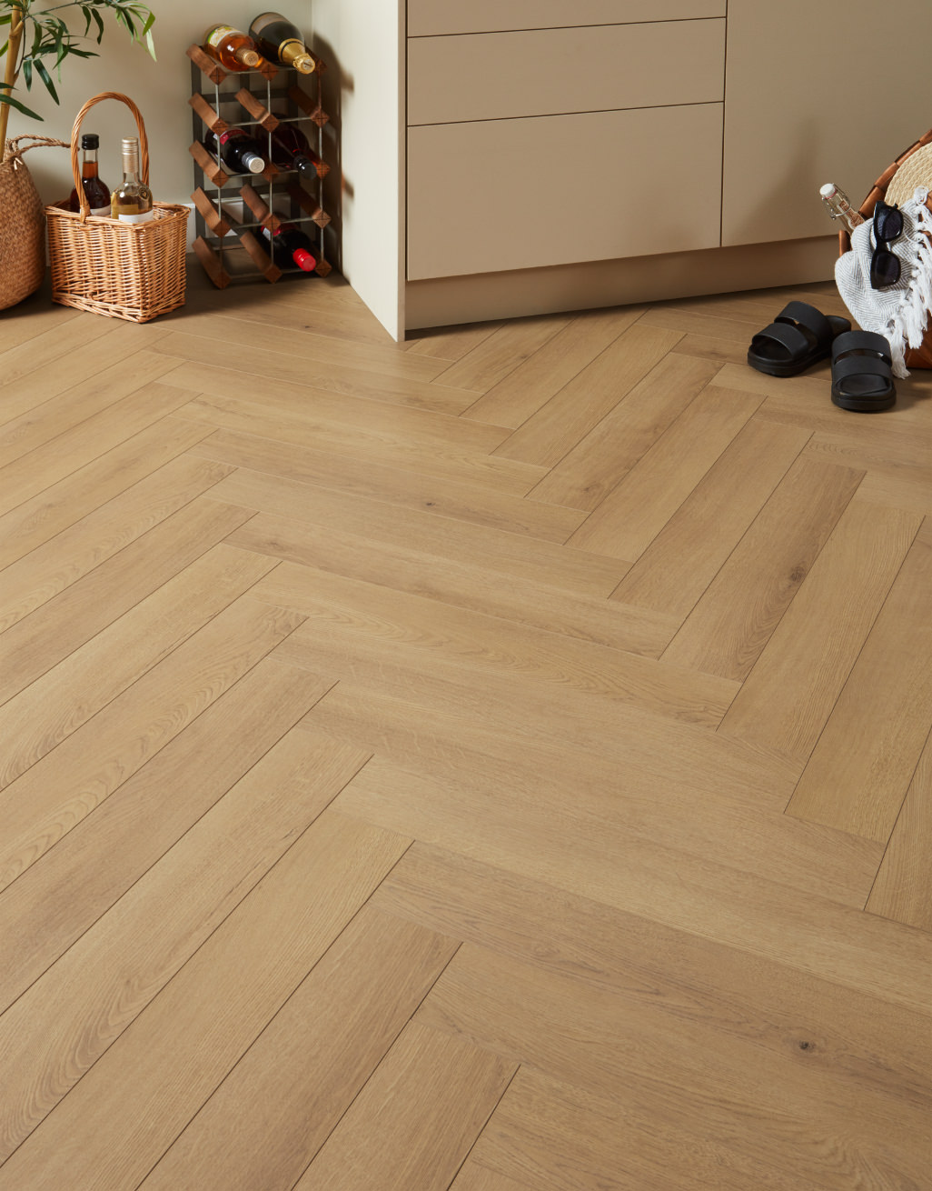Luxe Herringbone - Natural Oak Laminate Flooring