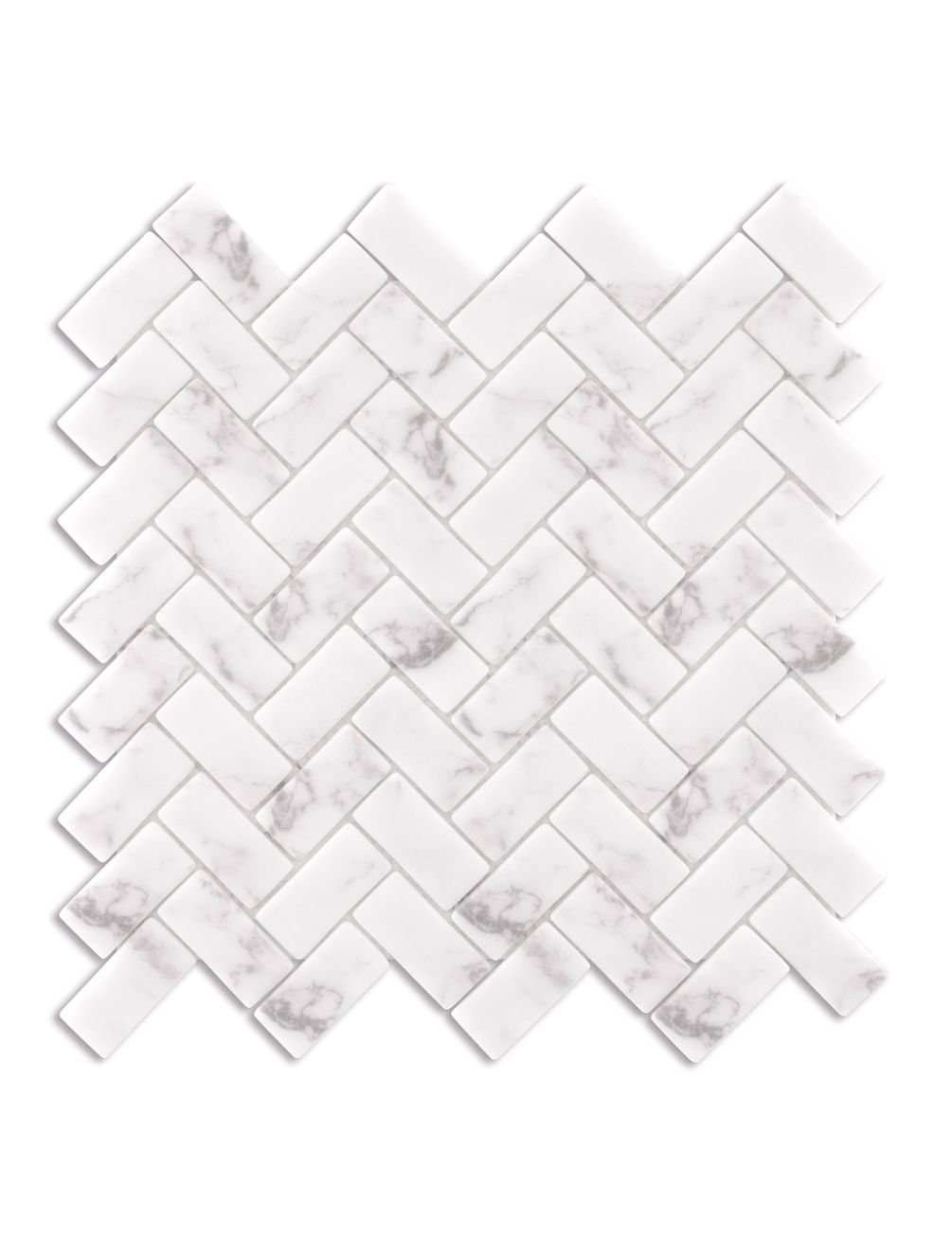 Thora White Marble Herringbone Mosaic 4