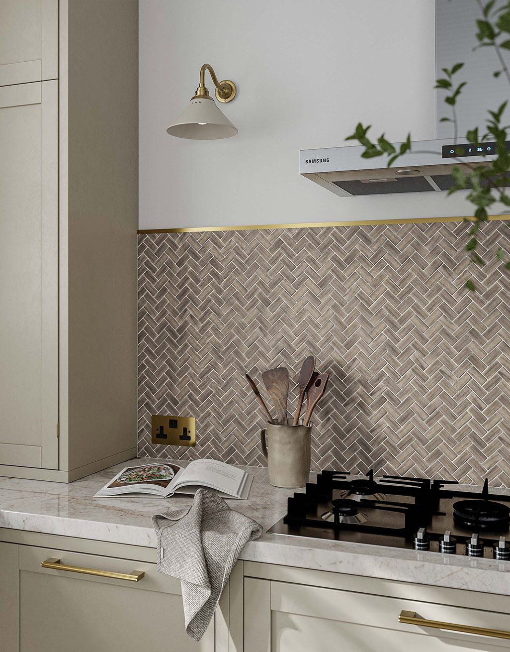 Thora Brown Herringbone Mosaic 1