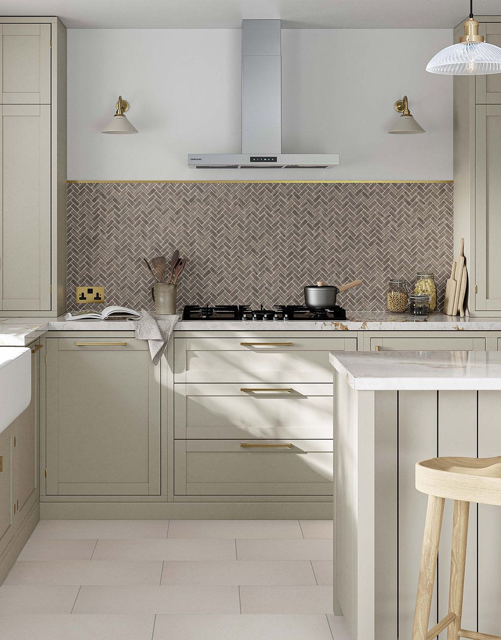 Thora Brown Herringbone Mosaic 3