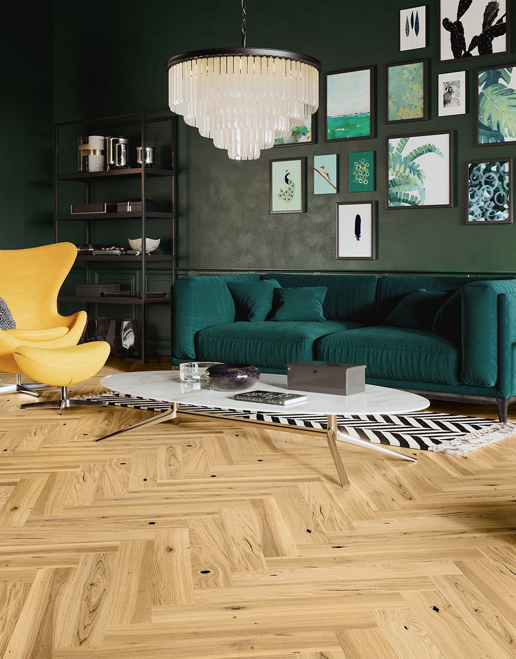 Bayswater Herringbone - Vanilla Oak Brushed & Oiled Engineered Wood Flooring 4