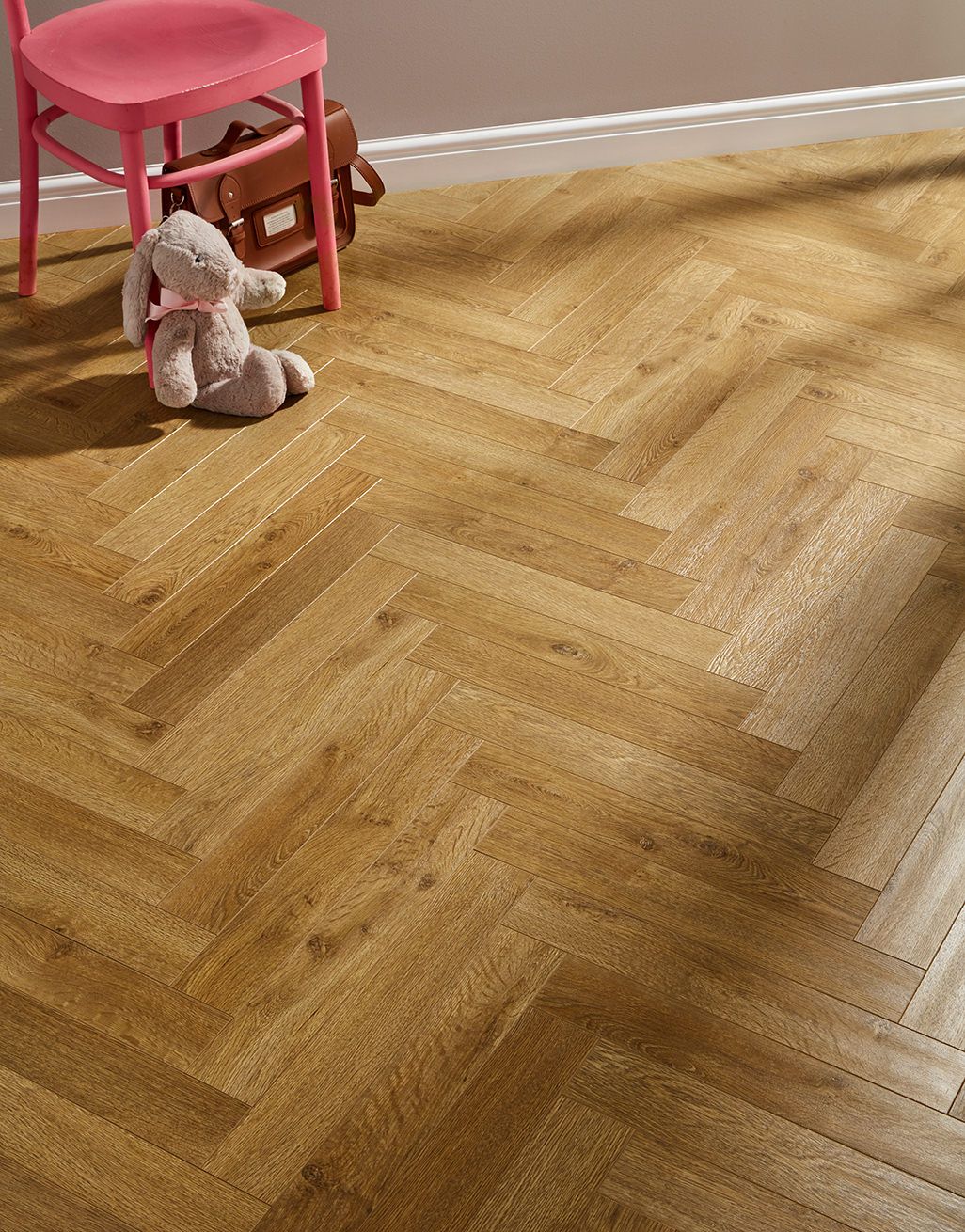 Prime Herringbone - Golden Oak Laminate Flooring 1