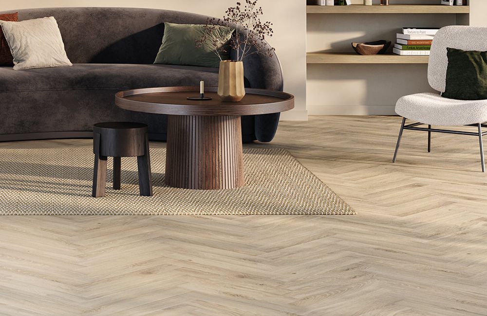 Prime Herringbone - Latte Oak Laminate Flooring 1