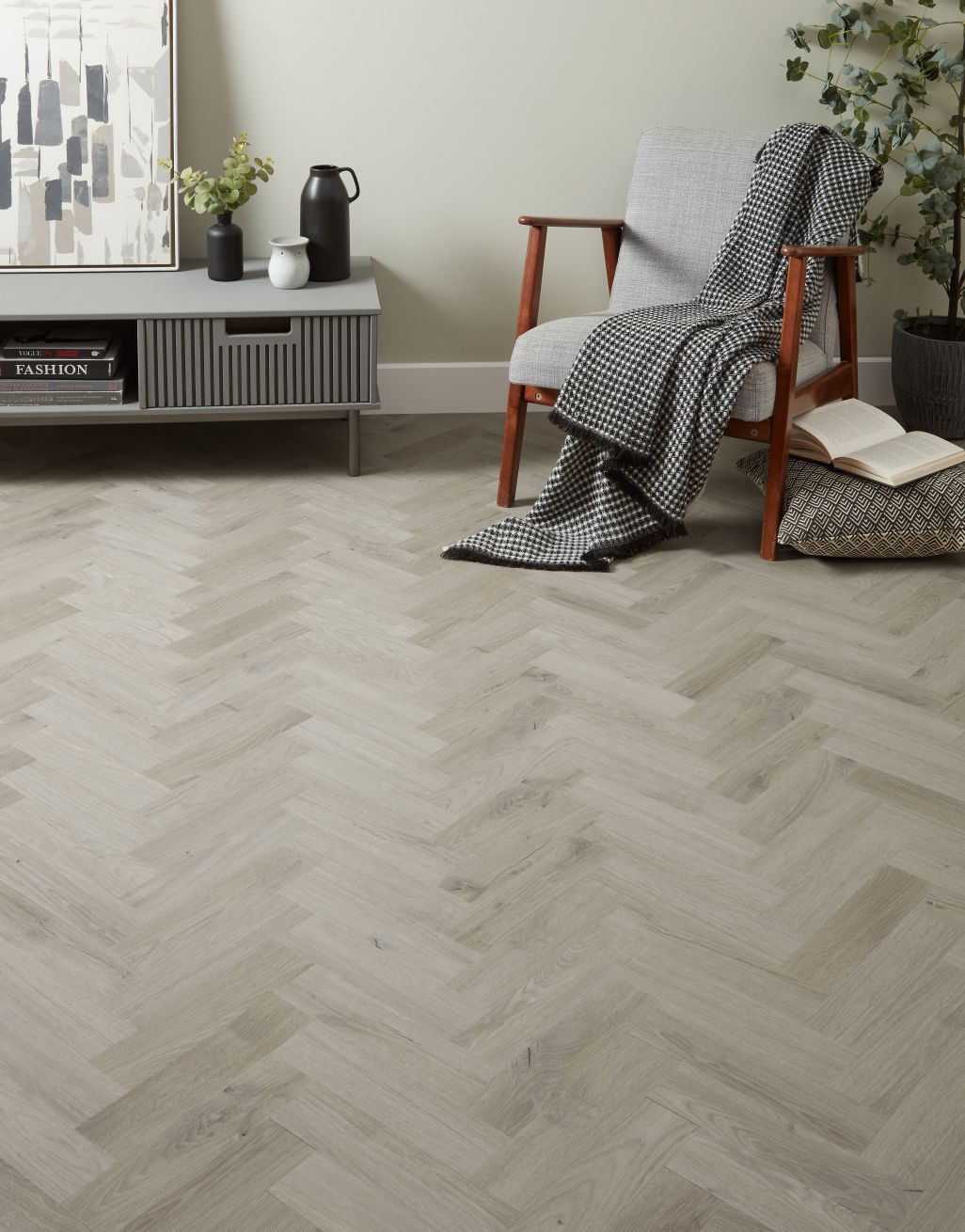 EvoCore Classic Herringbone - Oxford Light Grey Oak 1