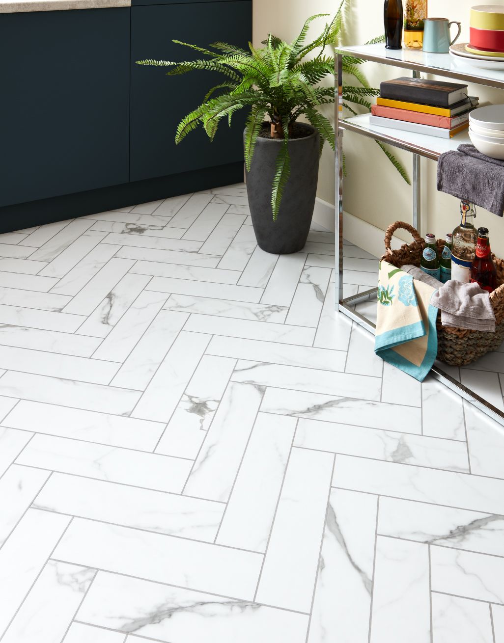 Signature Herringbone - Glacial Marble 1