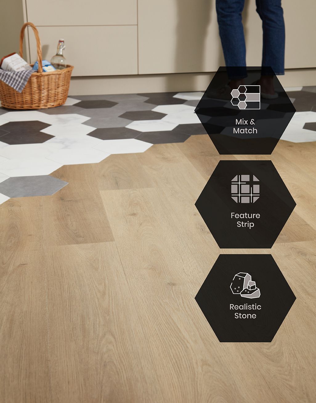 Symphony Hex Tile - Dove Grey 8