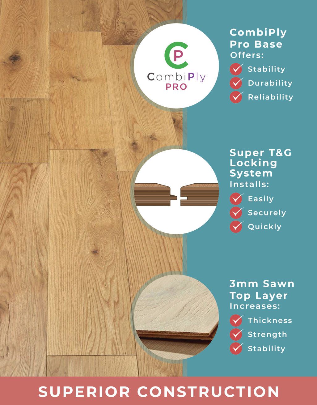 Manhattan Natural Oak Lacquered Engineered Wood Flooring 7