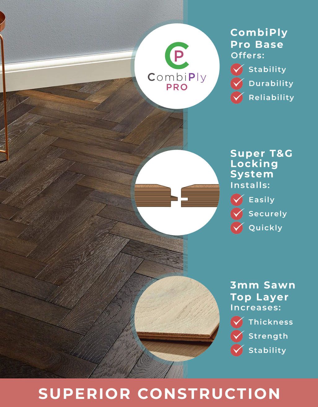 Oxford Herringbone Vintage Oak Engineered Wood Flooring 4