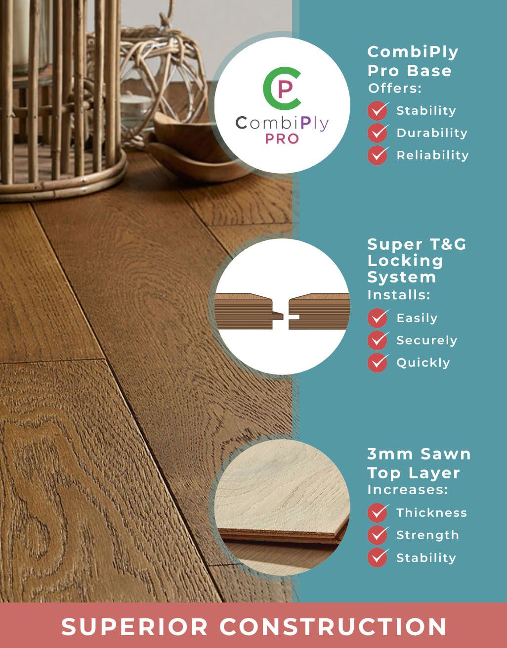 Studio Honeycomb Oak Brushed & Oiled Engineered Wood Flooring 4