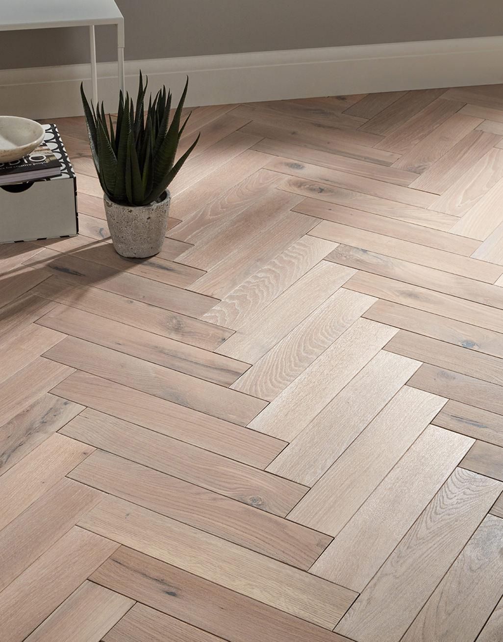 Park Avenue Herringbone Frosted Oak Solid Wood Flooring 1