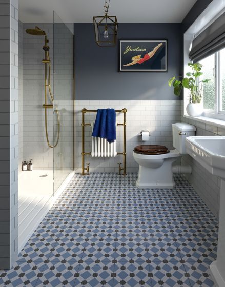 Atlas Sky Blue Victorian Tiles Direct Wood Flooring