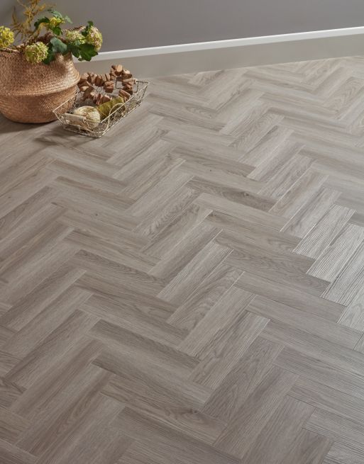 Classic Herringbone Pearl Oak LVT Flooring Direct Wood Flooring