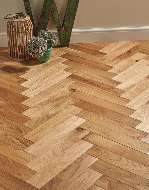 Trade Select Natural Oiled Herringbone Parquet Oak Solid Wood Flooring
