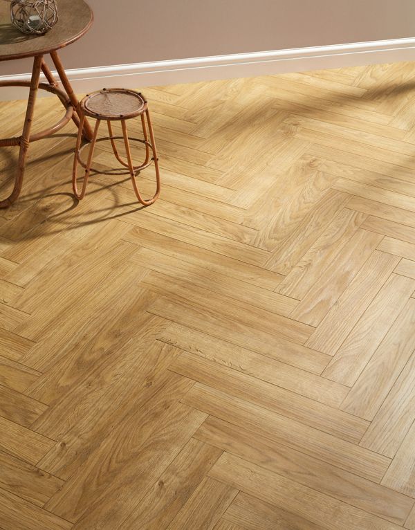 Prime Herringbone - Natural Oak Laminate Flooring
