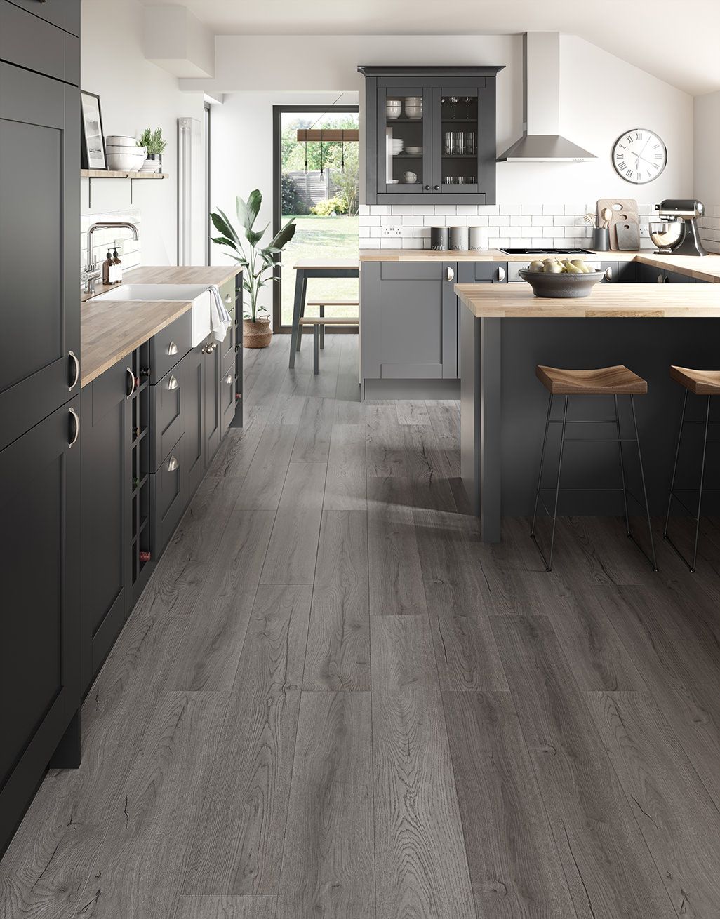 40+ Grey Laminate Wood Flooring Images - light cabinets dark wood floors