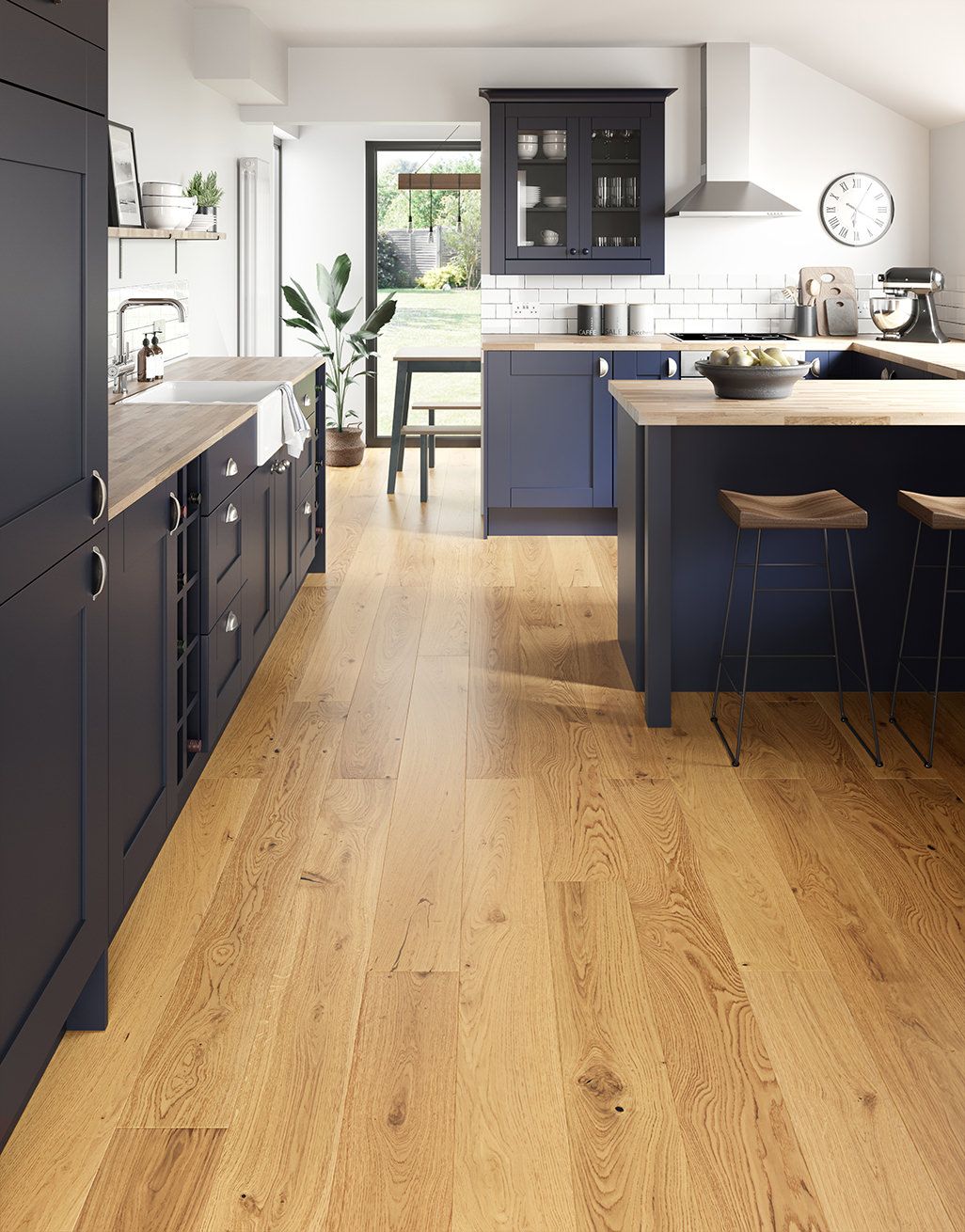 Old Country Natural Oak Lacquered Engineered Wood Flooring Direct