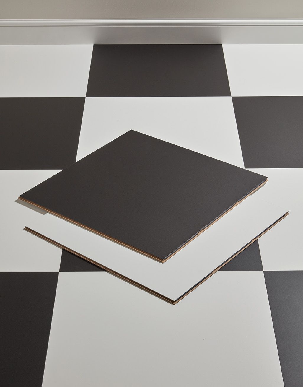 Chequer Tile Black Matt Laminate, Matte Black Laminate Flooring