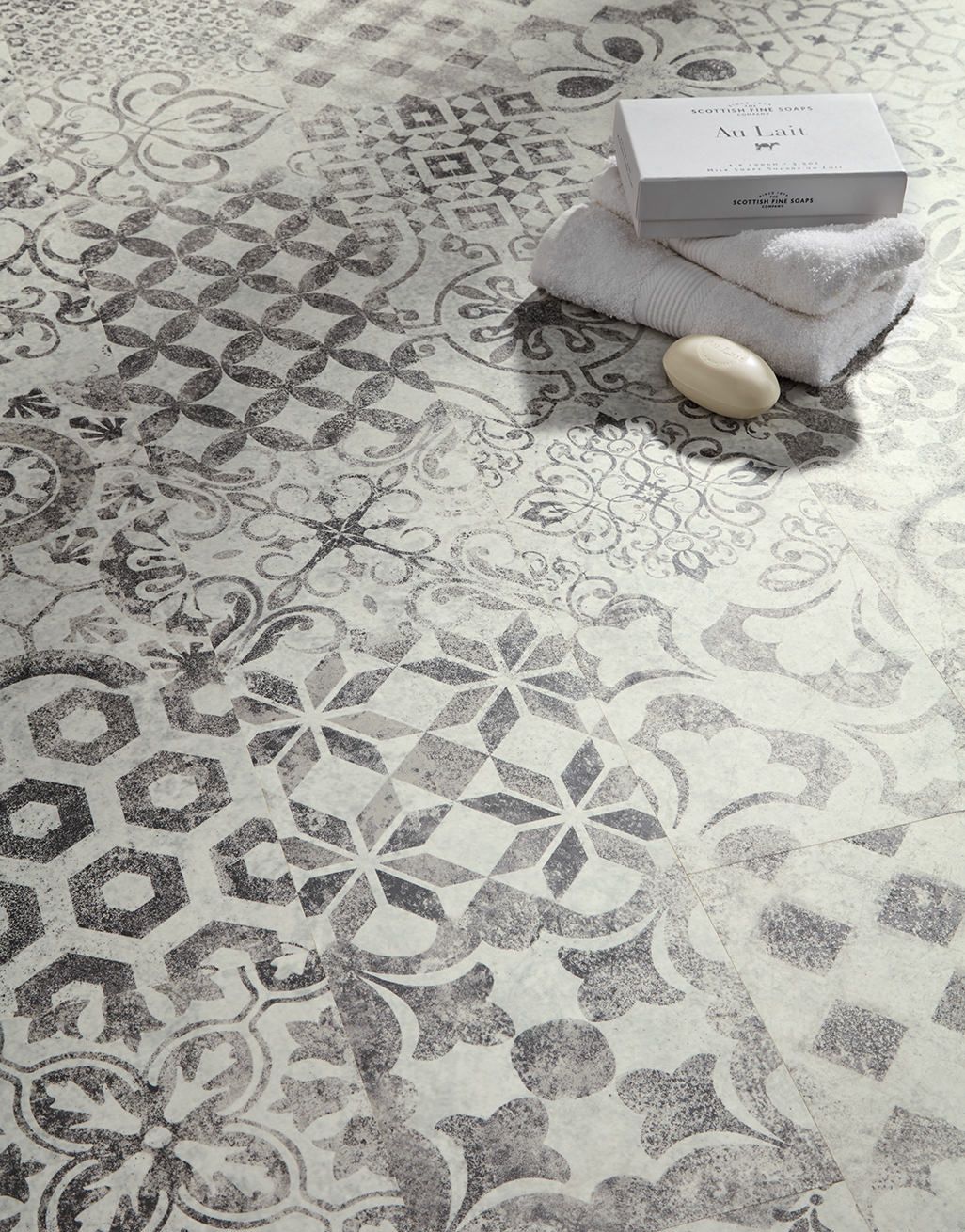 Valencia Tile Retro Black Laminate, Black And White Tile Laminate Flooring
