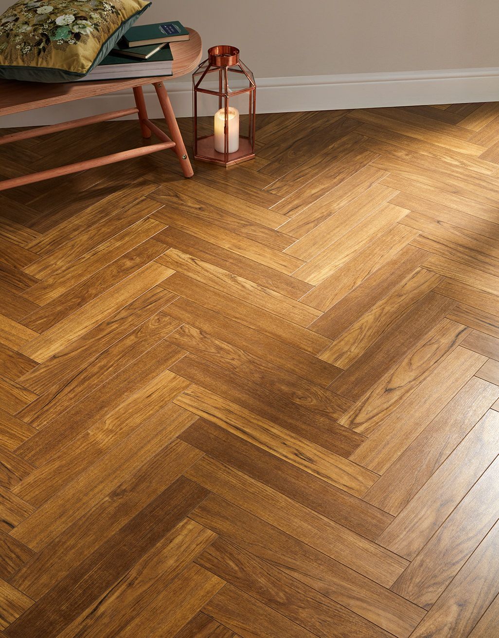 Vintage Chateau Herringbone Luxury Teak Laminate Flooring Direct Wood Flooring