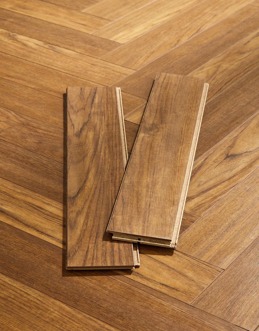 Vintage Chateau Herringbone - Luxury Teak Laminate Flooring