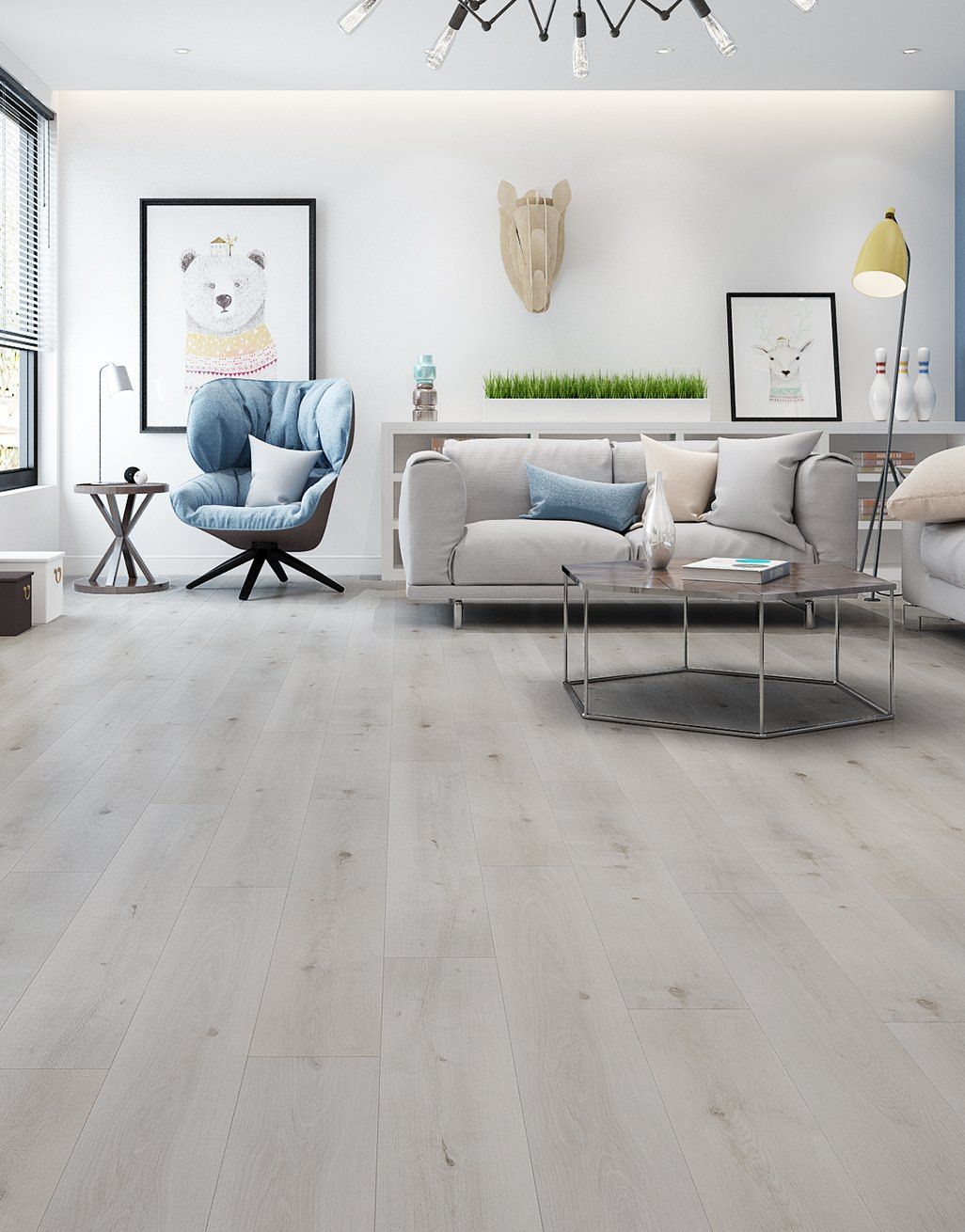 Evocore Essentials Cloudy White Oak Direct Wood Flooring