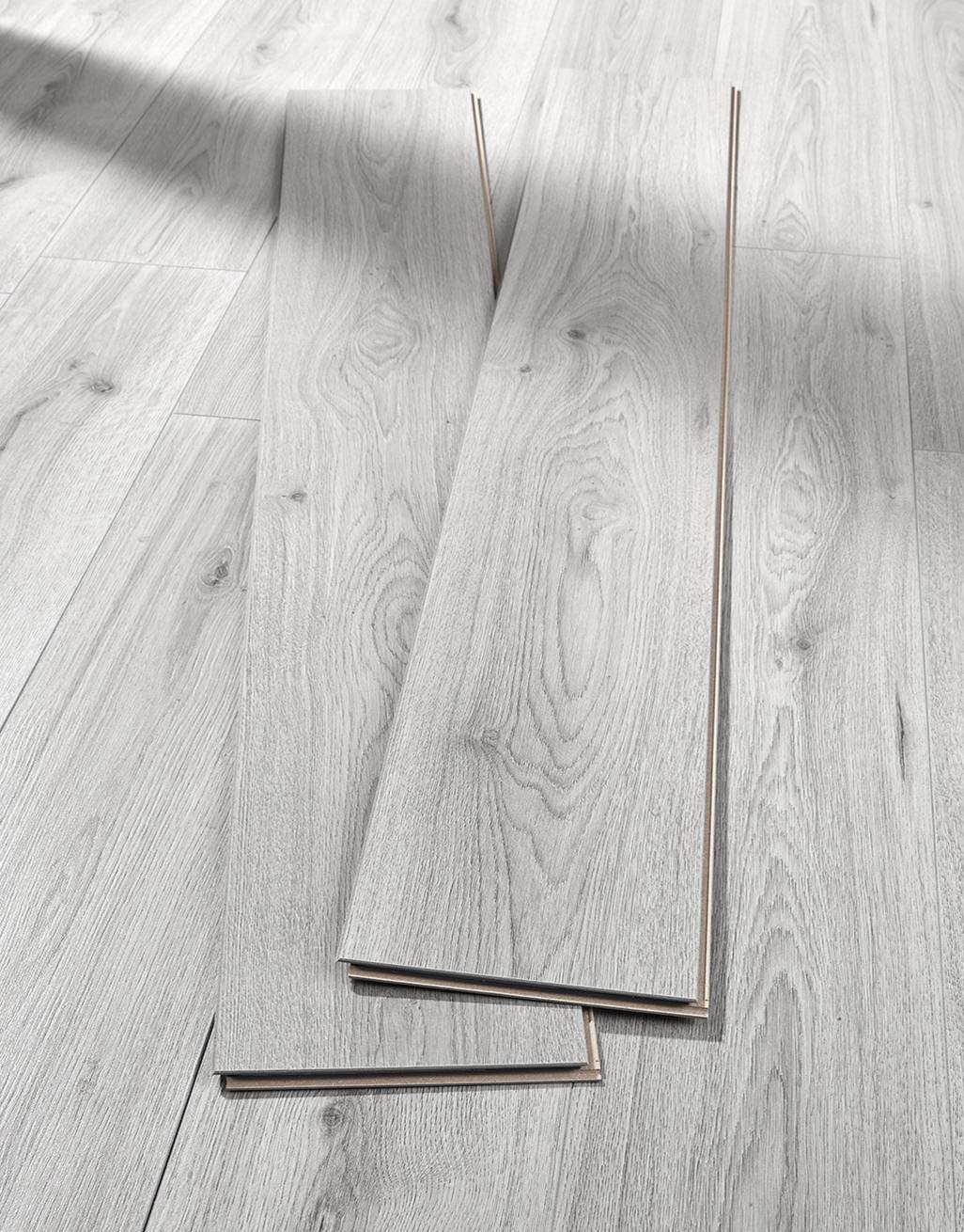 Light Grey Oak Laminate Flooring, Light Grey Wood Effect Vinyl Flooring
