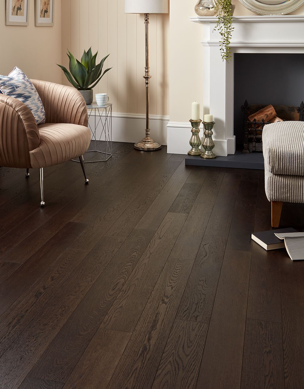 Trade Select Mocha Oak Brushed Lacquered Engineered Wood Flooring Direct Wood Flooring