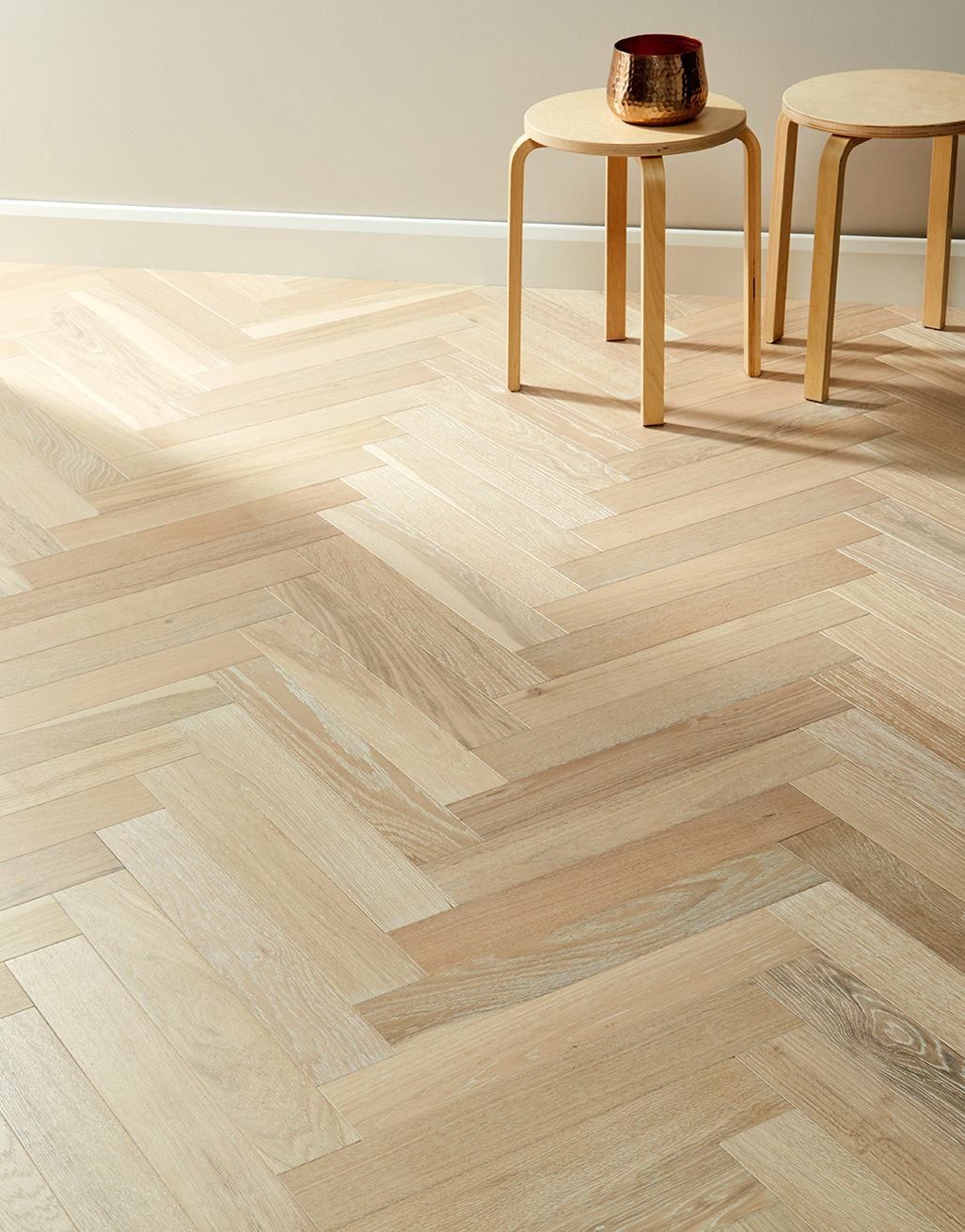 Branscombe Whitewashed Coastal Herringbone Oak Engineered Wood