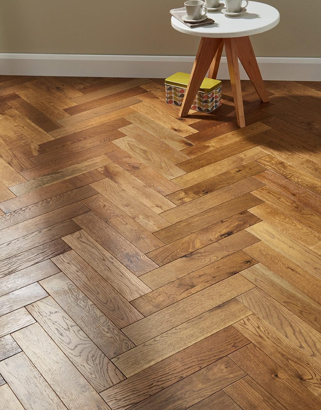 Oxford Herringbone Golden Smoked Oak Engineered Wood Flooring Direct Wood Flooring