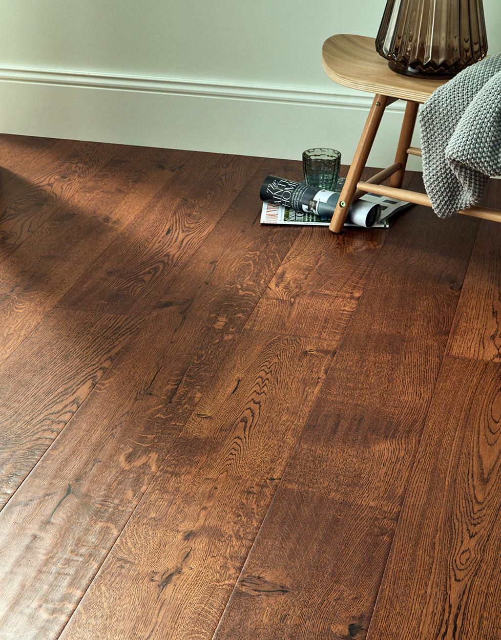 Handscraped Ginger Oak Lacquered Engineered Wood Flooring Direct