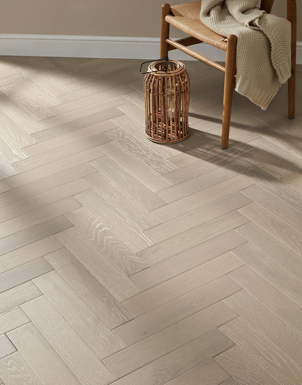 Oxford Herringbone Pearl Grey Oak Engineered Wood Flooring | Direct