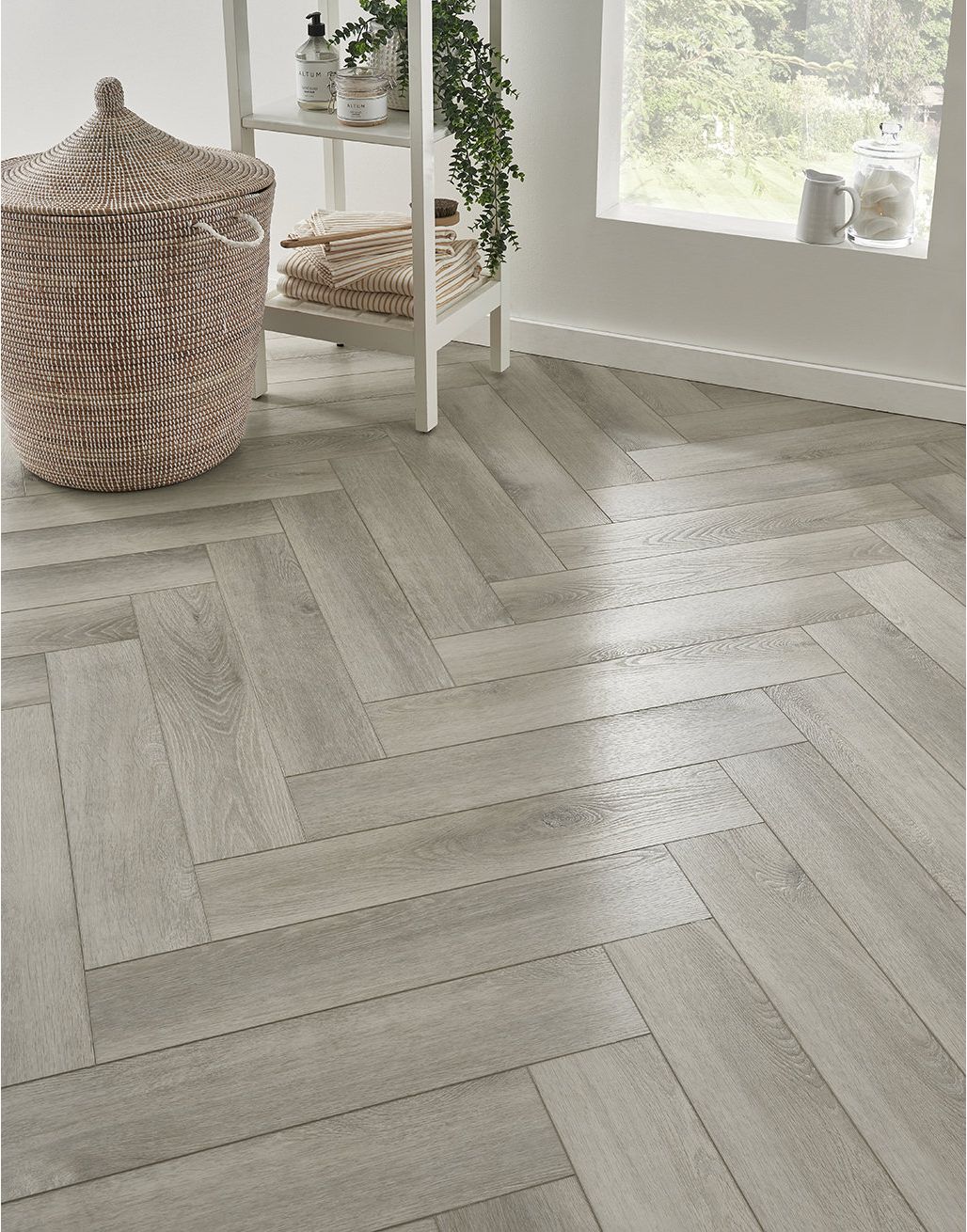 White washed wooden on sale floor