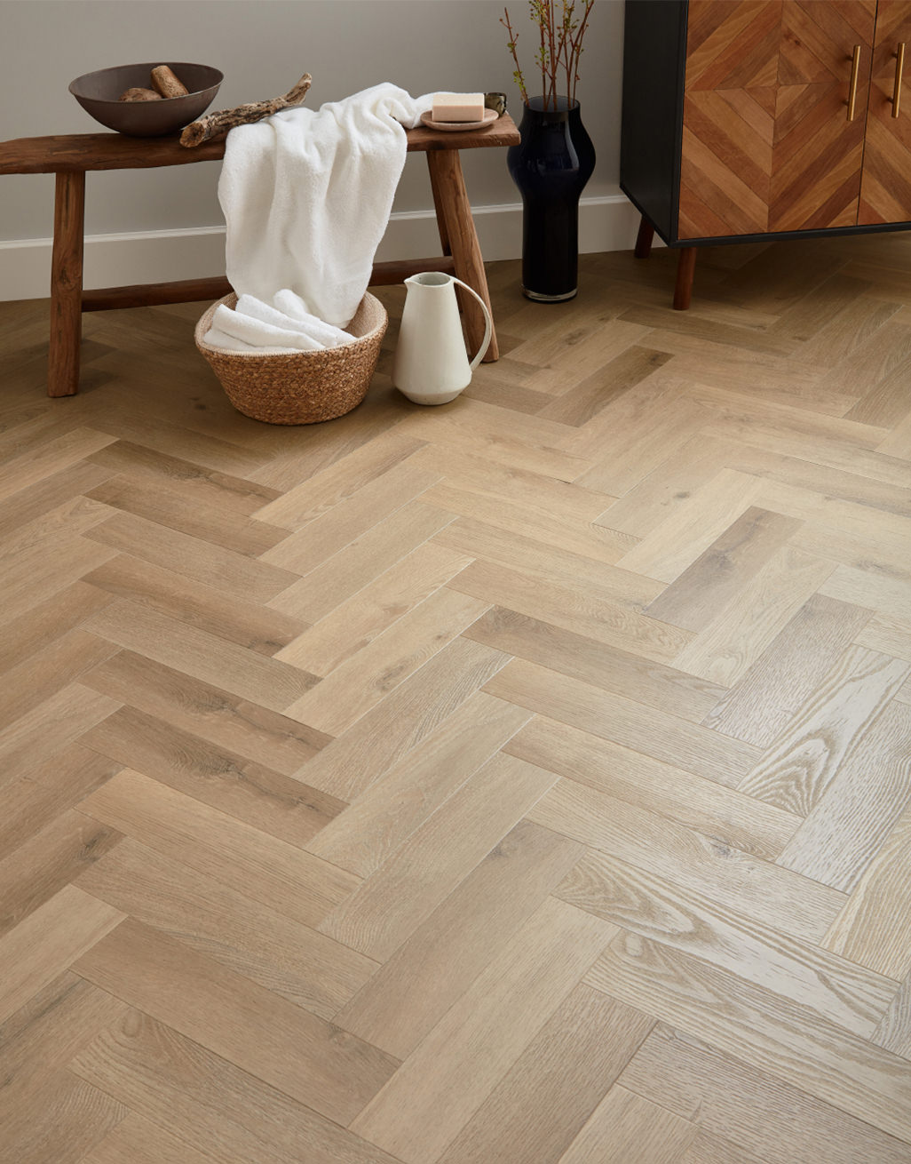 Signature Herringbone - Oyster Oak