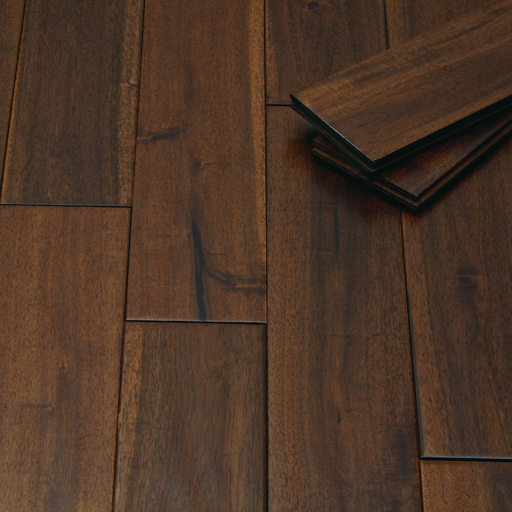 Deluxe Handscraped Acacia - Super Matt Lacquered Solid Wood Flooring