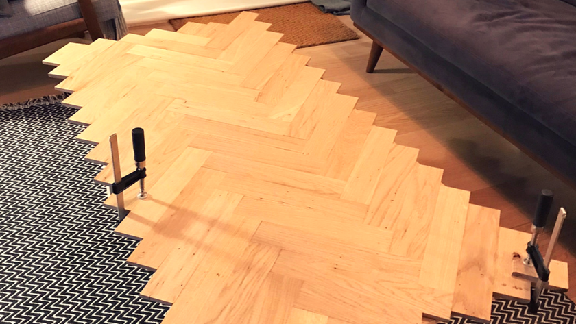 A Creative Use for Herringbone Flooring