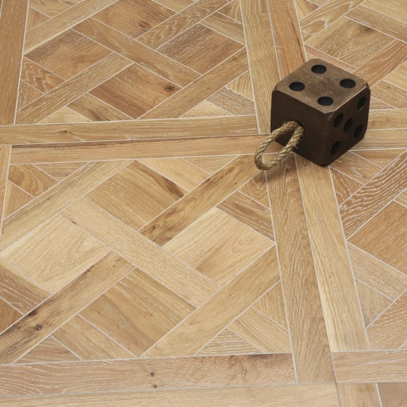 White Smoked Oak Versailles Parquet Engineered Wood Flooring
