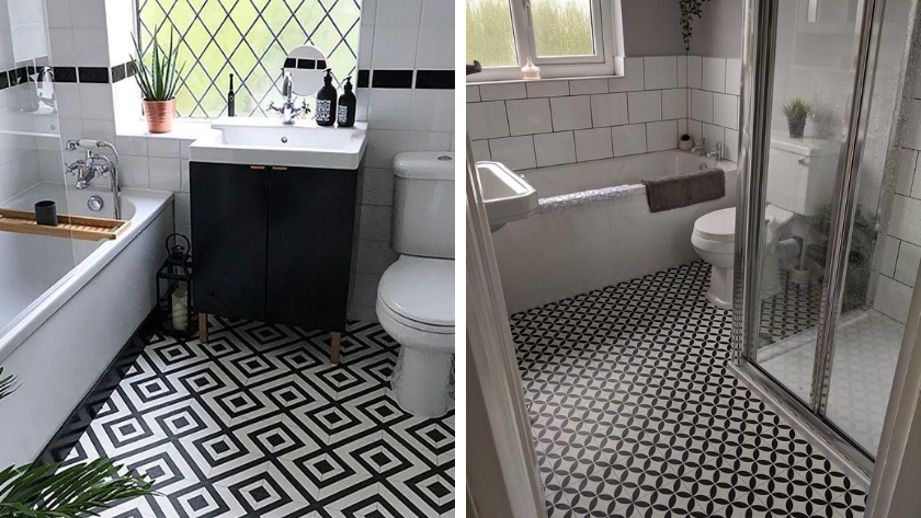 black and white contrast bathroom