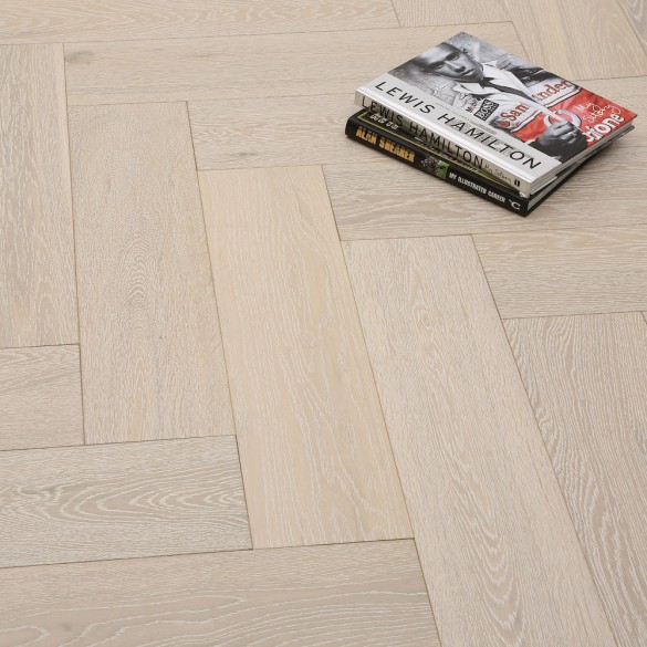 Whitewashed Herringbone Oak Engineered Wood Flooring - October Pinterest Favourite