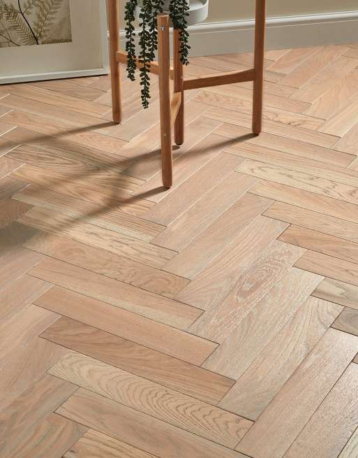 Park Avenue Herringbone Silk Grey Oak - Narrow Plank Herringbone Solid Wood Flooring