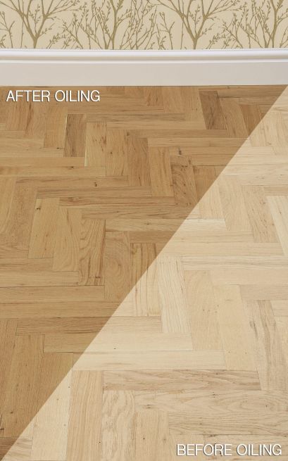 Oiled flooring before and after