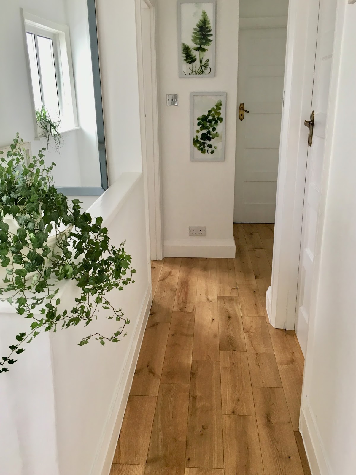 Hallway with engineered wood flooring