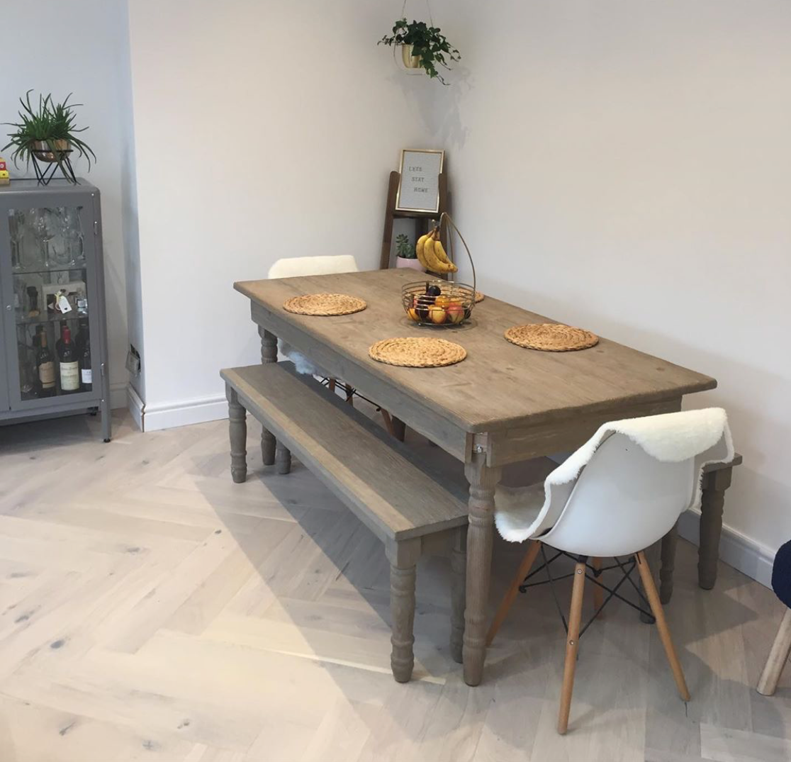 Engineered parquet in a dining room