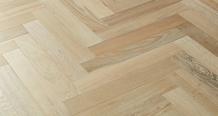 Branscombe Whitewashed Coastal Herringbone Oak Engineered Wood Flooring - Descriptive 3