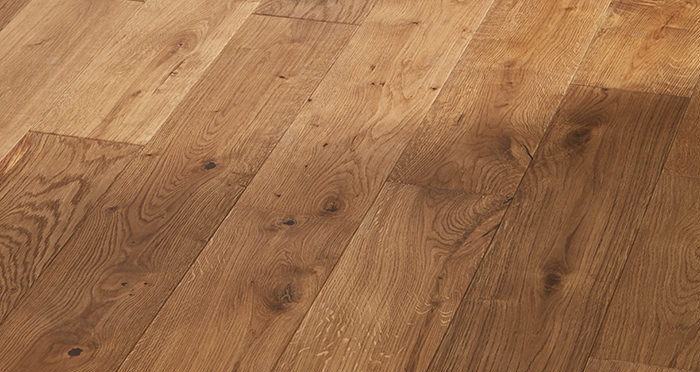 Manor Golden Smoked Oak Brushed & Lacquered Engineered Wood Flooring - Descriptive 2