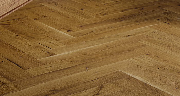 Bayswater Herringbone - Golden Oak Brushed & Lacquered Engineered Wood Flooring - Descriptive 2