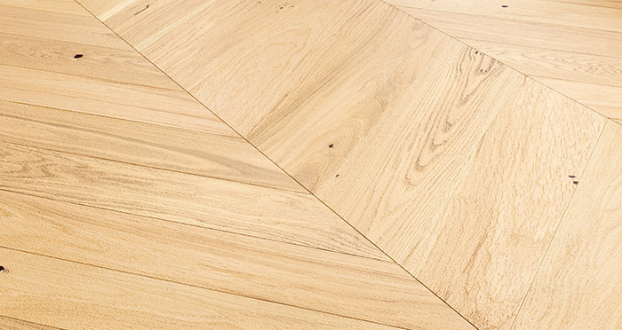 Chelsea Chevron - Natural Oak Brushed & Lacquered Engineered Wood Flooring - Descriptive 4