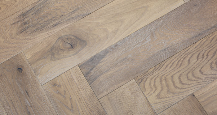 Brooklyn Pebble Herringbone Oak Engineered Wood Flooring - Descriptive 3