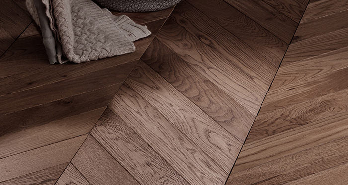 Park Avenue Chevron Chocolate Oak Brushed & Oiled Solid Wood Flooring - Descriptive 5