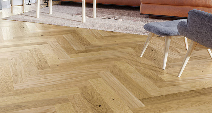 Bayswater Herringbone - Natural Oak Brushed & Lacquered Engineered Wood Flooring - Descriptive 1